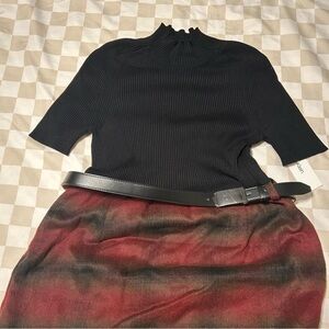 Calvin Klein Black and Gradient Red Dress